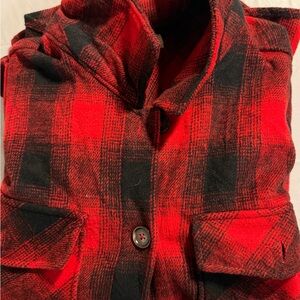 Time and Tru Red and Black Plaid Cardigan